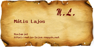 Mátis Lajos névjegykártya