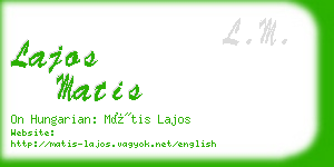 lajos matis business card